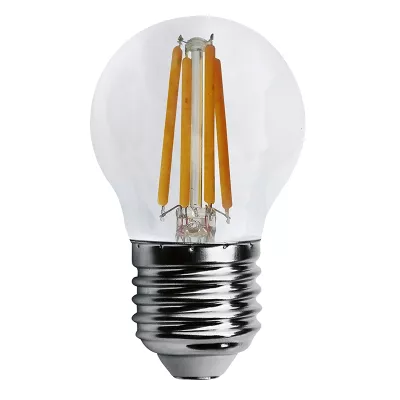 Ampoule à filament LED E27 claire G45. Lumière chaude